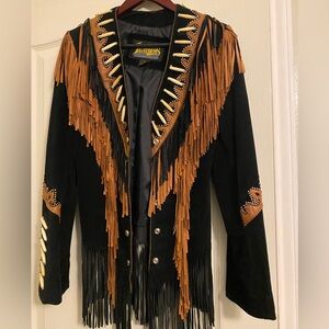 DIAMONDS FRINGE LEATHERS WOMENS JACKET